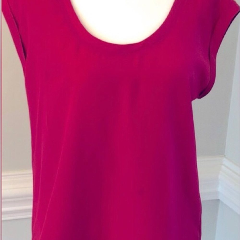 J. Crew Red Capped Sleeve Relaxed Blouse